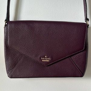 NEW Kate Spade Burgundy Crossbody Leather Bag adjustable strap fully lined
